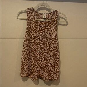 CAbi Brown Floral Blouse